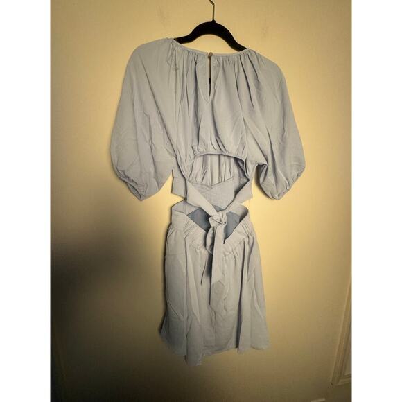 Entro Women’s Baby Blue Cut out Puff Sleeve Dress NWT Size Medium - Picture 6 of 9